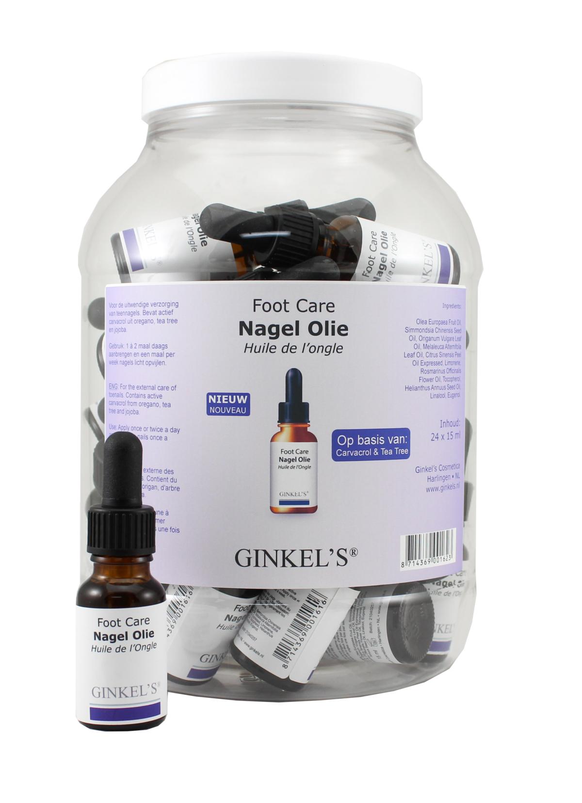 Foot Care Nagel Olie 15 ml [Displaypot à 24 stuks, incl flyers