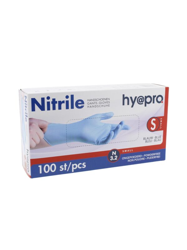 Handschoen Nitrile – Maat S – BLAUW [Box à 100 stuks]